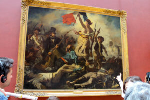 EugĂšne Delacroix, "Freedom leads the people ", 1830, oil on canvas, 260 cm Ă 325 cm, Louvre, Paris
